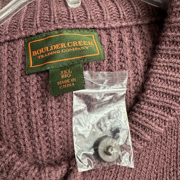 Boulder Creek Trading Company Mens‎ Sweater Size 3XL Big Maroon Elbow Patches - Picture 3 of 8